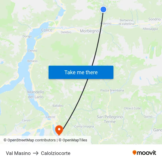 Val Masino to Calolziocorte map