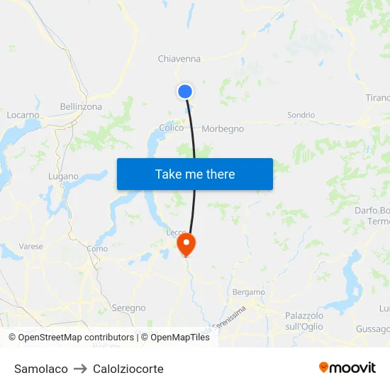 Samolaco to Calolziocorte map