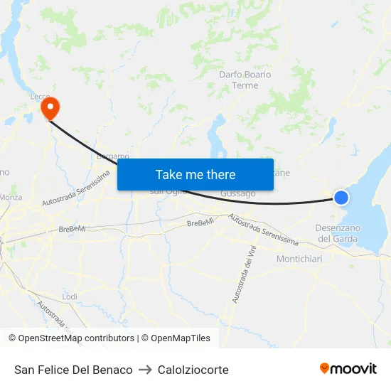 San Felice Del Benaco to Calolziocorte map