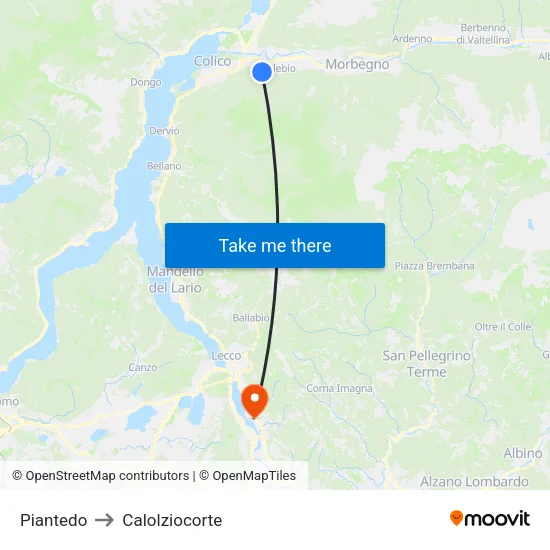 Piantedo to Calolziocorte map