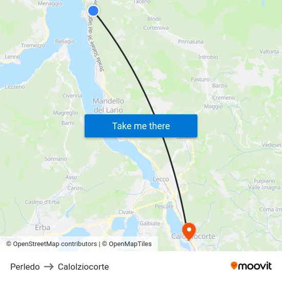 Perledo to Calolziocorte map