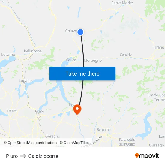 Piuro to Calolziocorte map