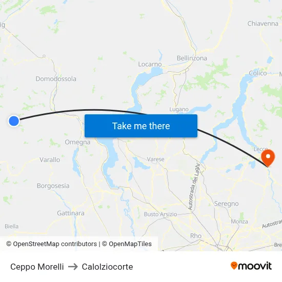 Ceppo Morelli to Calolziocorte map