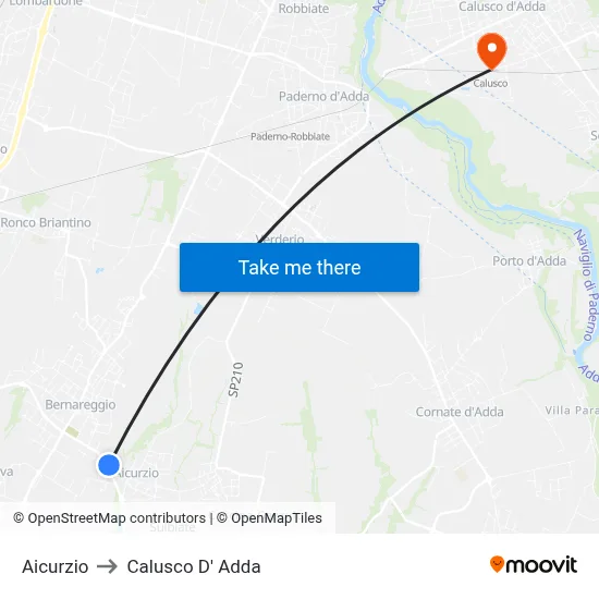 Aicurzio to Calusco d'Adda map