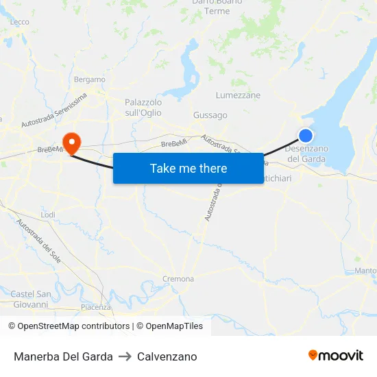 Manerba Del Garda to Calvenzano map