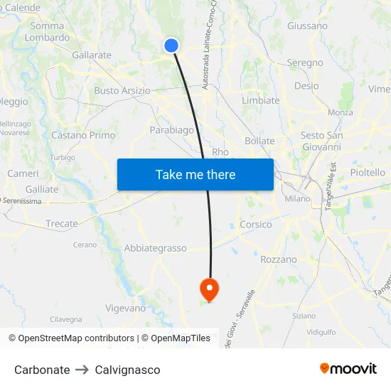 Carbonate to Calvignasco map