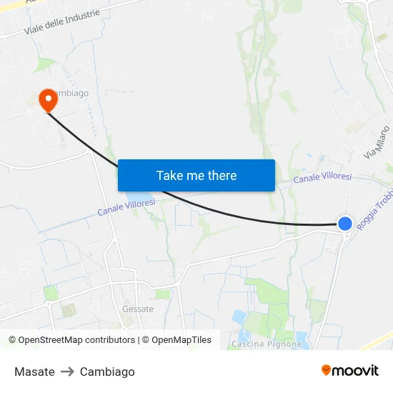 Masate to Cambiago map