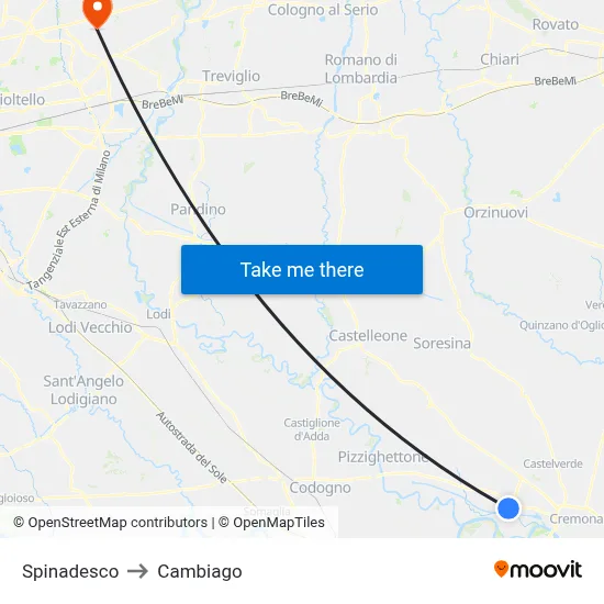 Spinadesco to Cambiago map