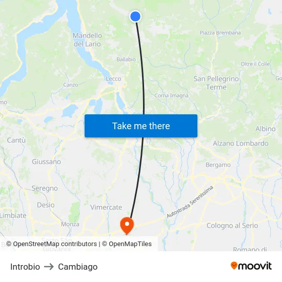 Introbio to Cambiago map