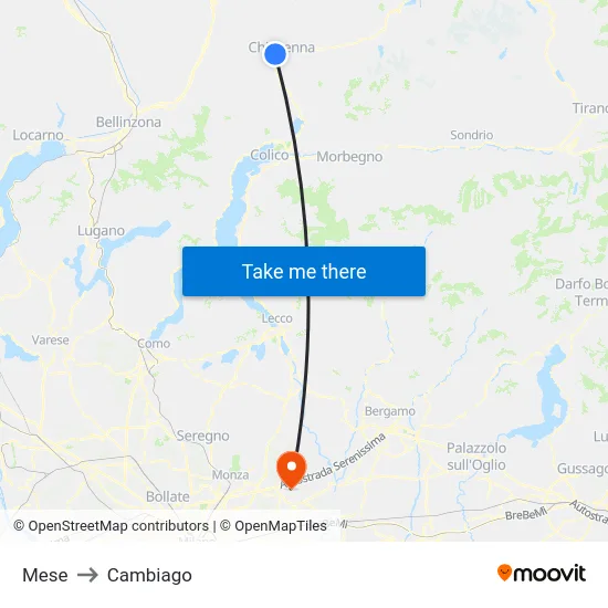 Mese to Cambiago map