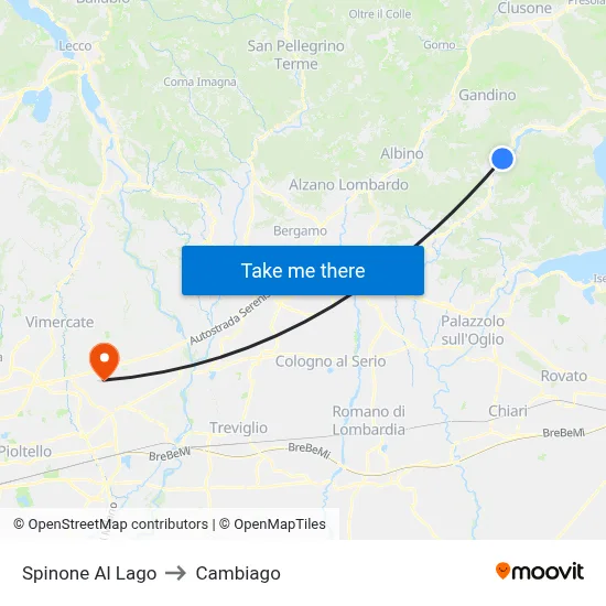Spinone Al Lago to Cambiago map