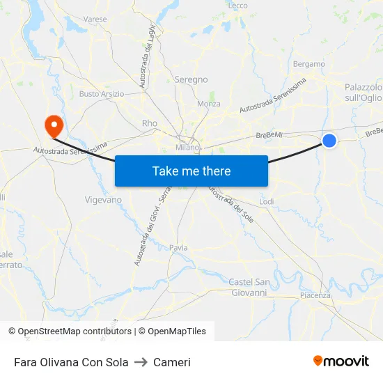 Fara Olivana Con Sola to Cameri map