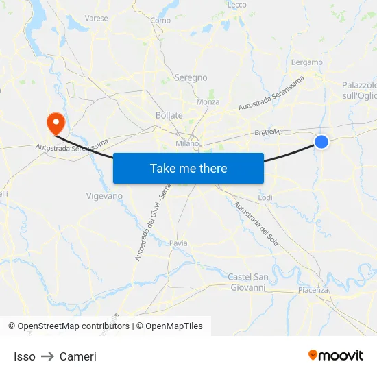 Isso to Cameri map