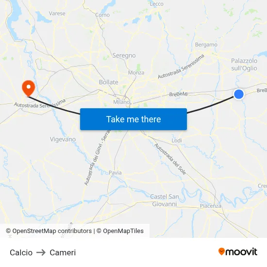 Soccer to Cameri map