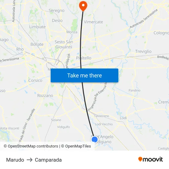Marudo to Camparada map