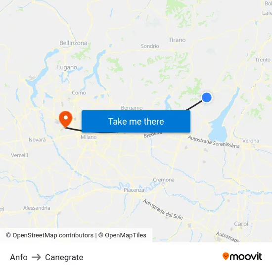Anfo to Canegrate map