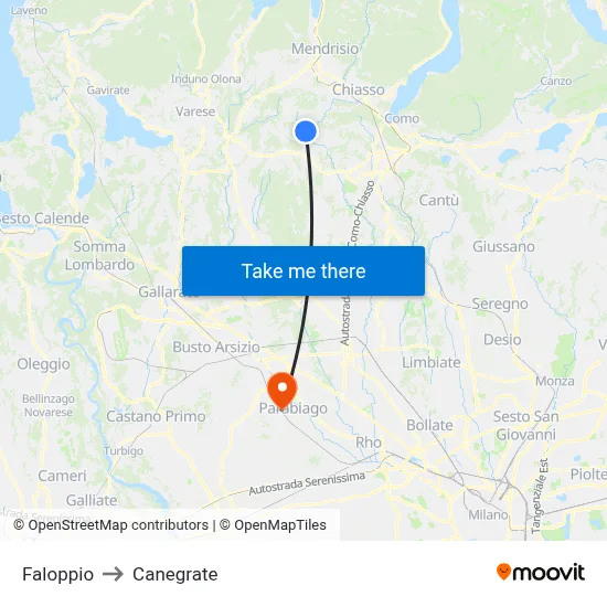 Faloppio to Canegrate map