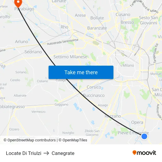 Locate di Triulzi to Canegrate map