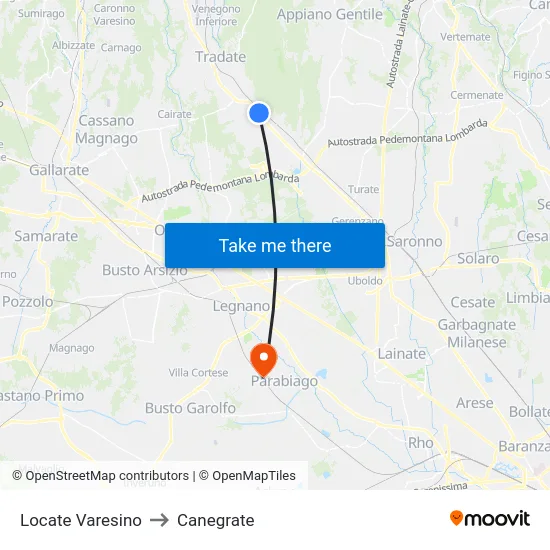 Locate Varesino to Canegrate map