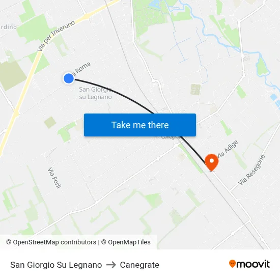 San Giorgio Su Legnano to Canegrate map