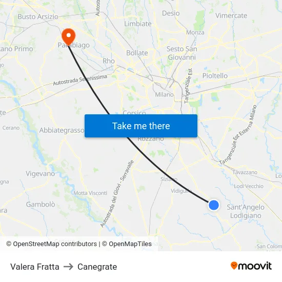 Valera Fratta to Canegrate map