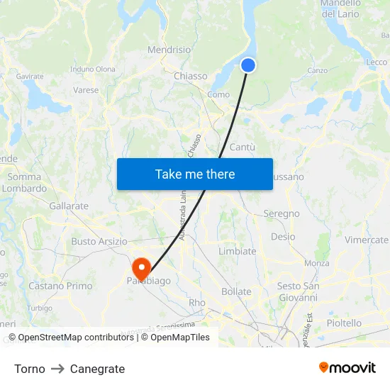 Torno to Canegrate map
