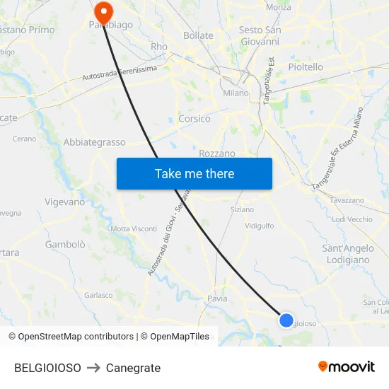 Belgioioso to Canegrate map
