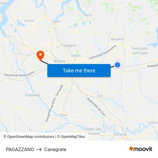 PAGAZZANO to Canegrate map