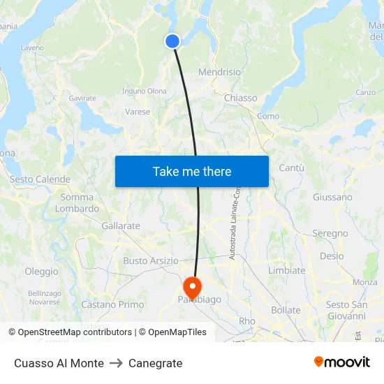 Cuasso Al Monte to Canegrate map