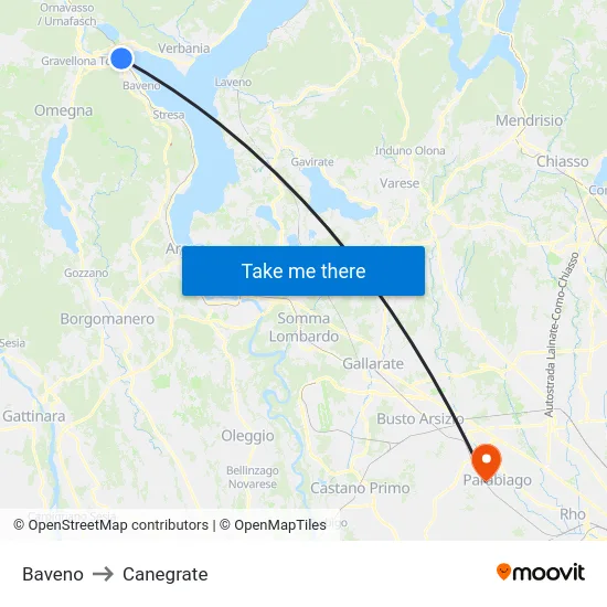 Baveno to Canegrate map