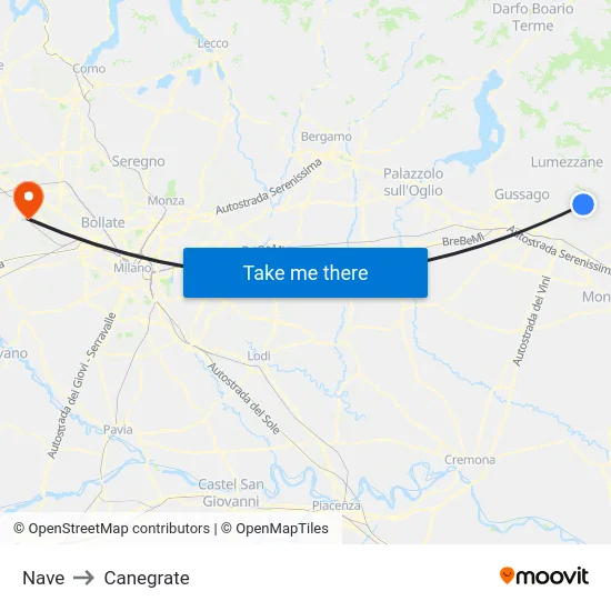 Nave to Canegrate map