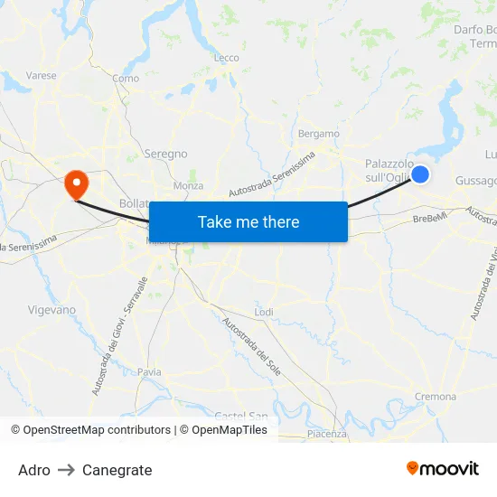 Adro to Canegrate map