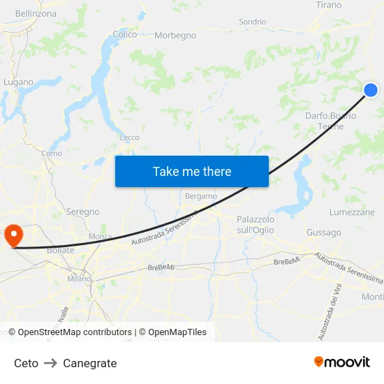 Ceto to Canegrate map