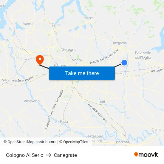 Cologno Al Serio to Canegrate map