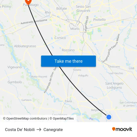Costa de' Nobili to Canegrate map