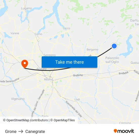 Grone to Canegrate map