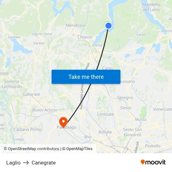 Laglio to Canegrate map