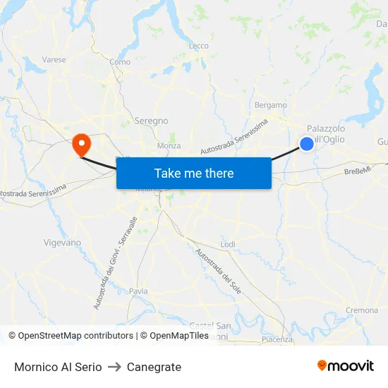 Mornico Al Serio to Canegrate map