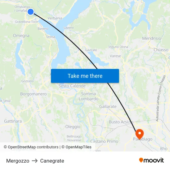 Mergozzo to Canegrate map