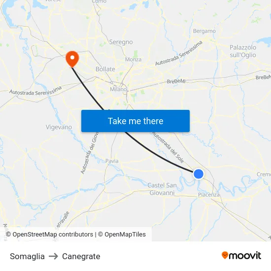 Somaglia to Canegrate map