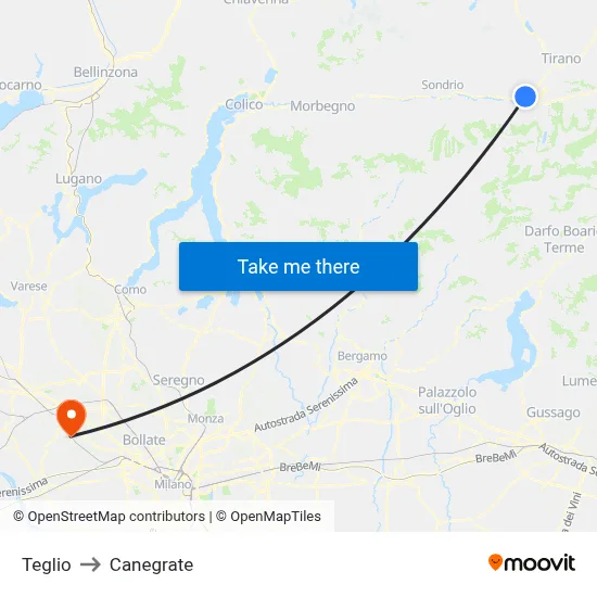 Teglio to Canegrate map