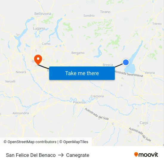 San Felice Del Benaco to Canegrate map