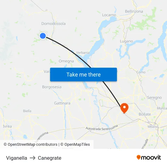 Viganella to Canegrate map