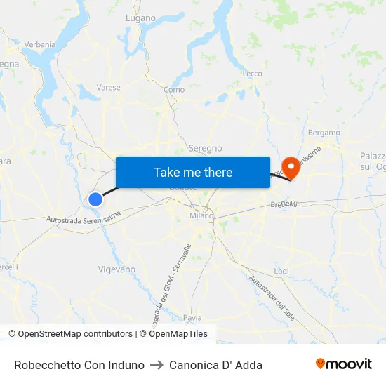 Robecchetto Con Induno to Canonica D' Adda map
