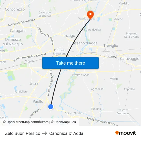 Zelo Buon Persico to Canonica D' Adda map