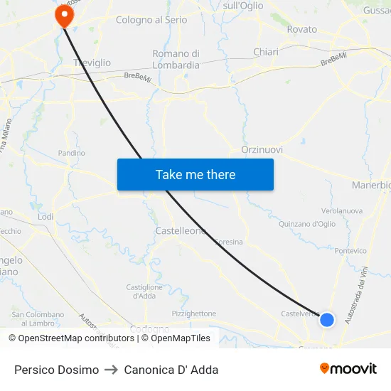 Persico Dosimo to Canonica D' Adda map