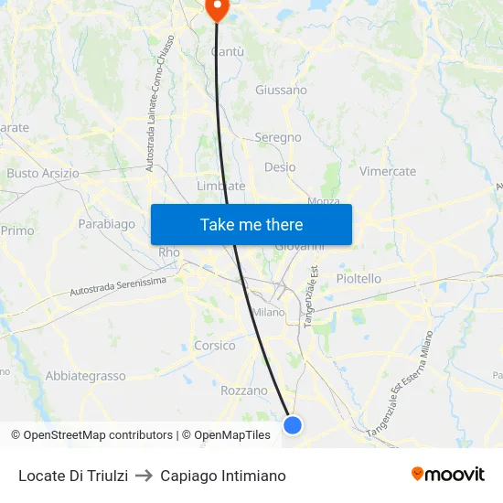 Locate Di Triulzi to Capiago Intimiano map