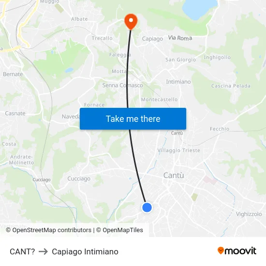 CANT? to Capiago Intimiano map