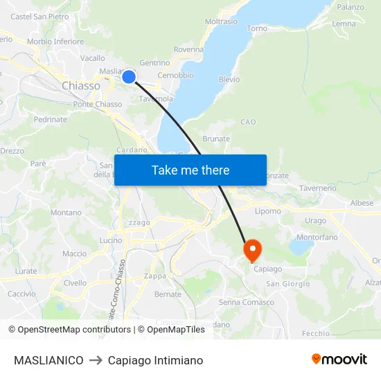 MASLIANICO to Capiago Intimiano map