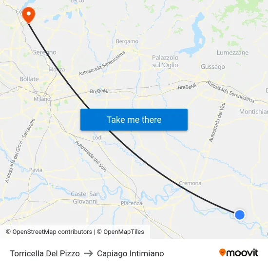 Torricella Del Pizzo to Capiago Intimiano map